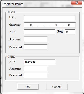 UOV Setup - Operator Parameter einstellen