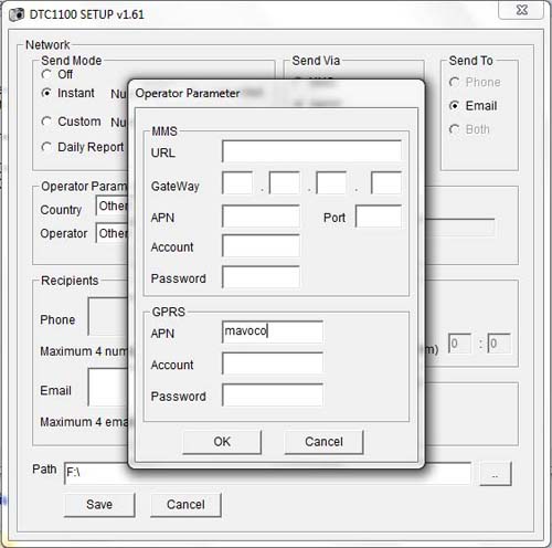 DTC Tool - Operator Parameter einstellen